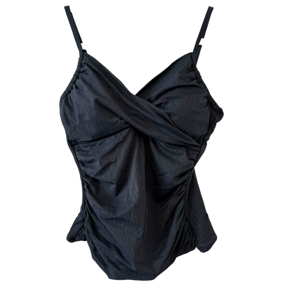 NWT Sunsets Simone Tankini swim Top - Slate Seagrass Texture - Size Small